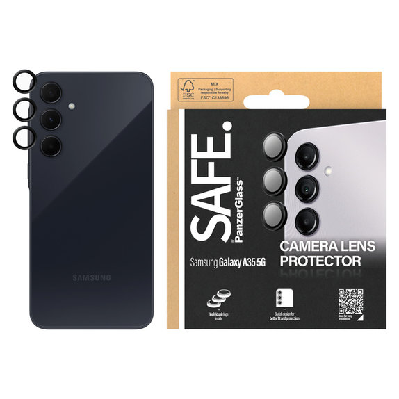 Osłona obiektywu aparatu do Samsung Galaxy A34 5G, Czarne, SAFE by PanzerGlass
