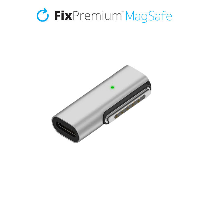 Przejsciówka USB-C - MagSafe 3, srebrny, silver, FixPremium