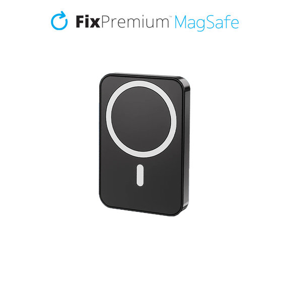 PowerBank MagSafe z podstawką 5000mAh, czarny, black, FixPremium