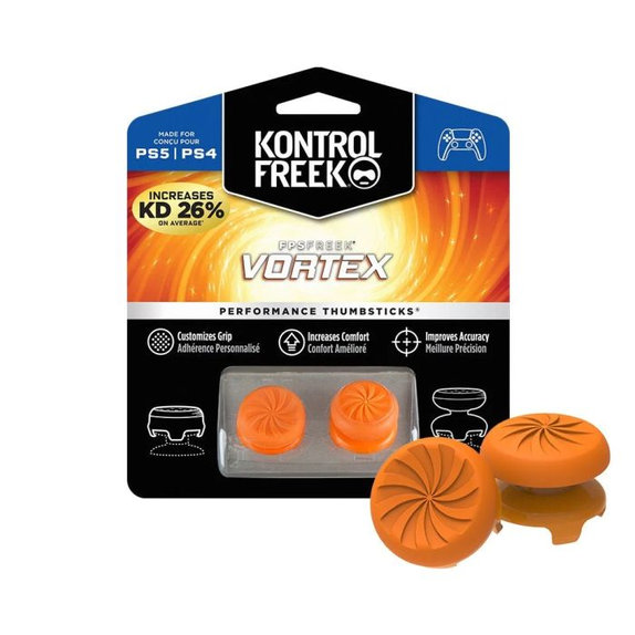 Nakładki na kontroler Vortex (Pomarańczowy, Orange) PS4/PS5 Extended, Pomarańczowy, Orange, Kontrol Freek