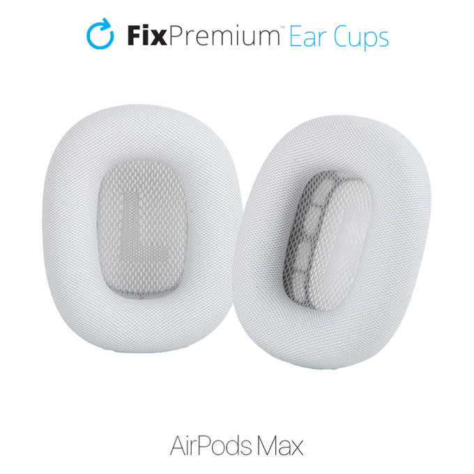 Zapasowe nauszniki do Apple AirPods Max (ekoskóra), Biały, White, FixPremium