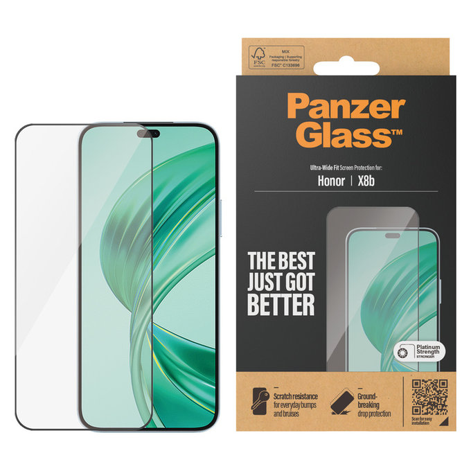 Szkło hartowane UWF do Honor 90 Smart, Czarne, PanzerGlass