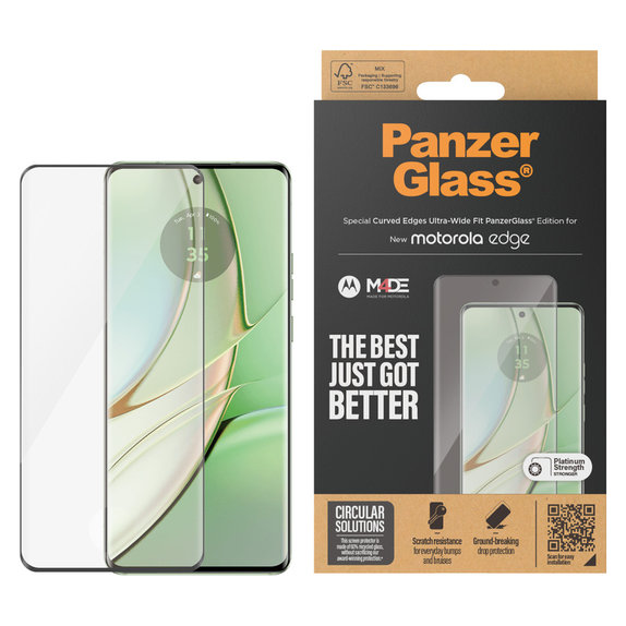 Szkło hartowane UWF do Motorola Edge 50 Pro, Czarne, PanzerGlass