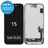 Wyświetlacz Soft OLED dla iPhone 15, Ekran dotykowy z ramką, FixPremium