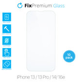 Szkło hartowane do iPhone 13, 13 Pro, 14 (10 Pack), FixPremium