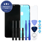 Wyświetlacz In-Cell dla iPhone XR, Ekran dotykowy z ramką, Klej (Adhesive), Szklo hartowane, Narzędzia, FixPremium