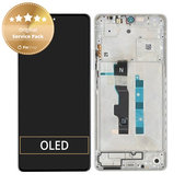 Wyświetlacz do Xiaomi Redmi Note 13 5G 2312DRAABC, Ekran dotykowy z ramką, Arctic White, 5600040N1700, Genuine Service Pack