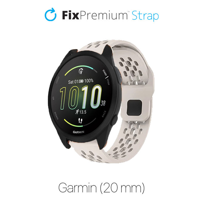 Pasek Silikonowy Universalny do Garmin (20mm), biały, white, FixPremium