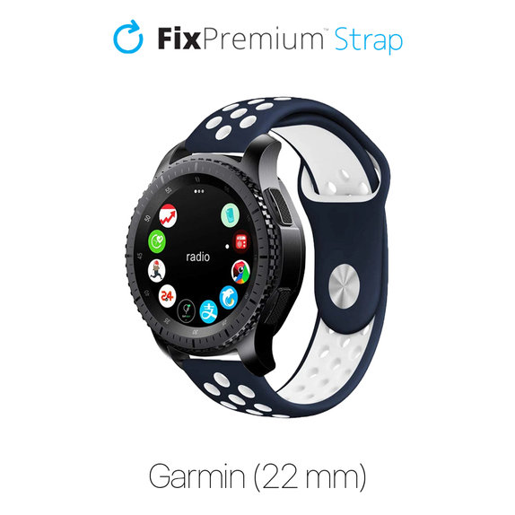 Pasek Silikonowy Sportowy do Garmin (22mm), niebieski, blue, FixPremium