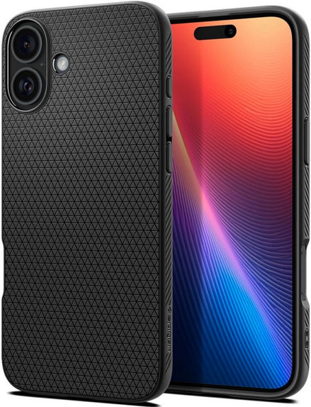 Etui do iPhone 16 Plus, Liquid Air, Matte Black, Spigen
