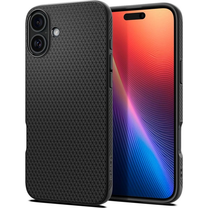 Etui do iPhone 16, Liquid Air, Matte Black, Spigen
