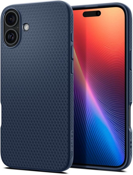 Etui do iPhone 16, Liquid Air, Navy Blue, Spigen