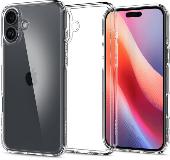 Etui do iPhone 16, Ultra Hybrid, Crystal Clear, Spigen