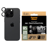 Pierścienie ochronne obiektywu kamery Hoops do iPhone 16 Pro Max/16 Pro, Czarny, PanzerGlass