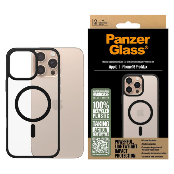 Etui HardCase z MagSafe do iPhone 16 Pro Max, Czarny, PanzerGlass