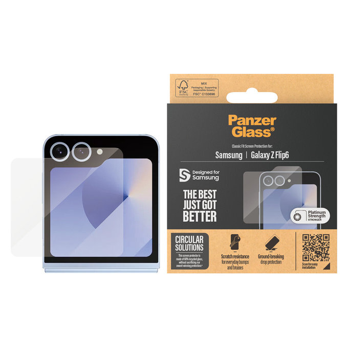 Szkło hartowane Classic Fit do Samsung Galaxy Z Flip6, Przezroczyste, PanzerGlass