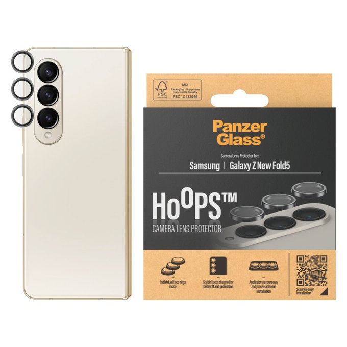 Osłona obiektywu aparatu Hoops do Samsung Z Fold6, Czarne, PanzerGlass
