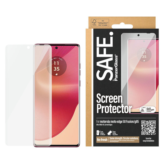 Szkło hartowane UWF do Motorola Moto G85 5G/Edge 50 Fusion, Czarne, SAFE by PanzerGlass