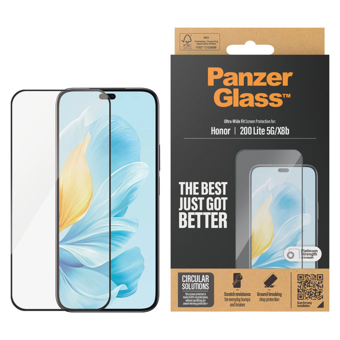 Szkło hartowane UWF do Honor 200 Lite, Czarne, PanzerGlass