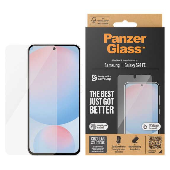 Szkło hartowane UWF z aplikatorem do Samsung Galaxy S24 FE, Przezroczyste, PanzerGlass