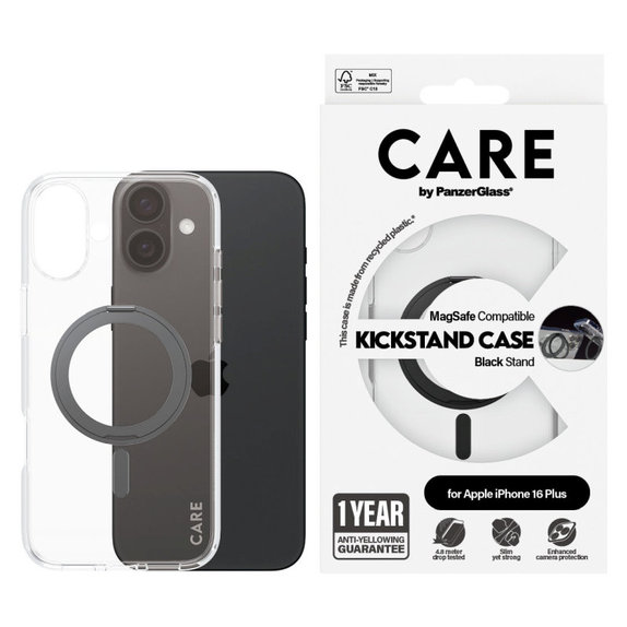 Etui Kickstand z MagSafe do iPhone 16 Plus, Czarne, CARE