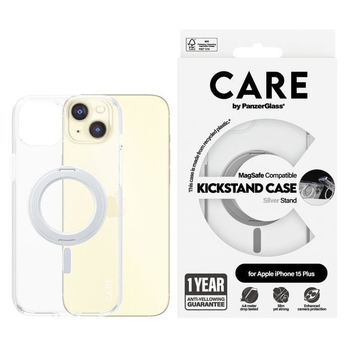 Etui Kickstand z MagSAFE by PanzerGlass do iPhone 15 Pro Max, Srebrne, PanzerGlass