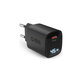 Adapter podróżny LCD USB-C, GaN, 45 W PD, czarny, SBS