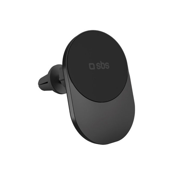 Uchwyt samochodowy z ładowaniem bezprzewodowym, Qi2, 15W, MagSafe, na kratkę nawiewu, Czarny, Black, SBS