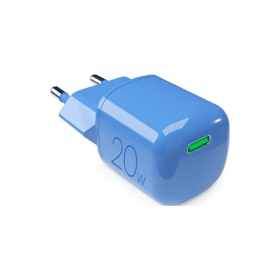 Ladowarka MiniPro USB-C, GaN, 20W, blue lagon, PURO