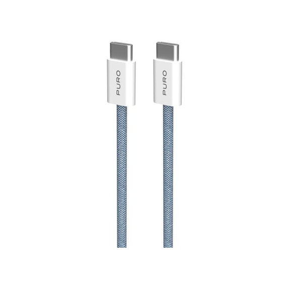 Kabel USB-C / USB-C, 60W, Fabrik FABK4, 1,5 m, blue lagon, PURO