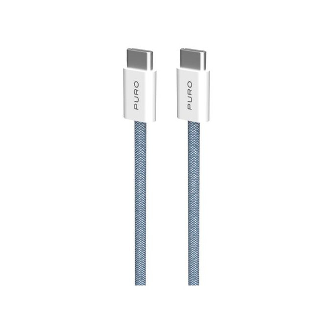 Kabel USB-C / USB-C, 60W, Fabrik FABK4, 1,5 m, blue lagon, PURO