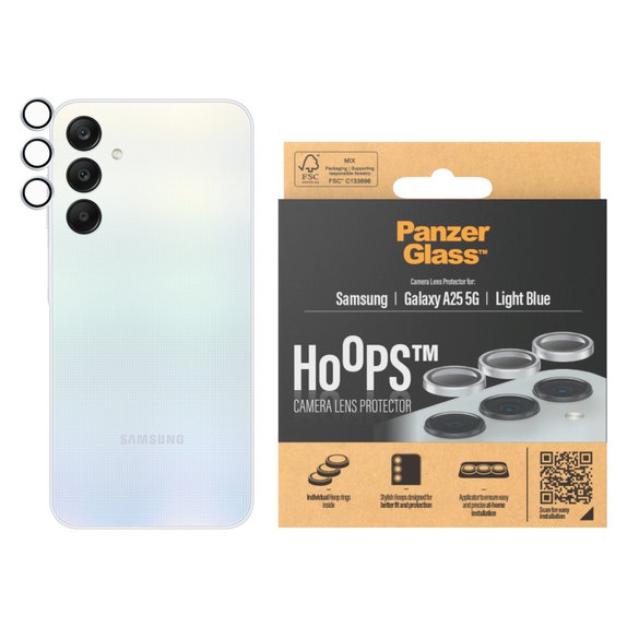 Osłona obiektywu aparatu Hoops do Samsung A25 5G, Jasnoniebieskie, PanzerGlass