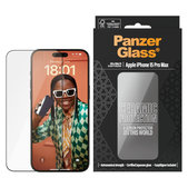 Szkło hartowane UWF Ceramic z aplikatorem do iPhone 15 Pro Max, Czarne, PanzerGlass