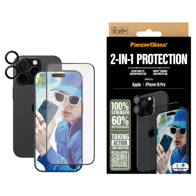 Bundle Hoops + szkło hartowane UWF do iPhone 16 Pro, PanzerGlass