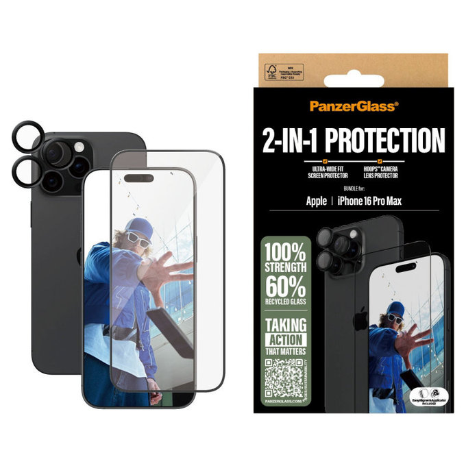 Bundle Hoops + szkło hartowane UWF do iPhone 16 Pro Max, PanzerGlass