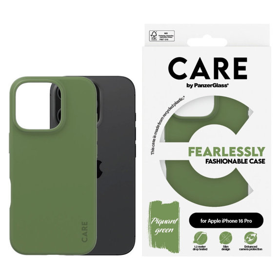 Etui Fearlessly do iPhone 16 Pro, Zielone, CARE