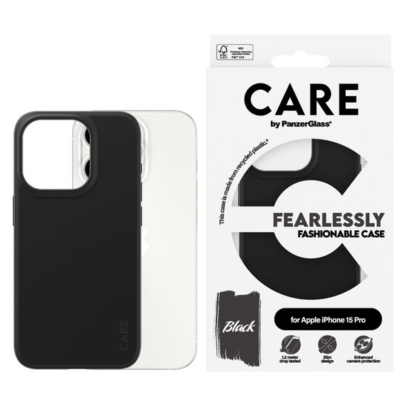 Etui Fearlessly do iPhone 15 Pro, Czarne, PanzerGlass