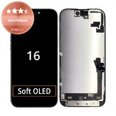 Wyświetlacz dla iPhone 16, Ekran dotykowy z ramką, Refurbished