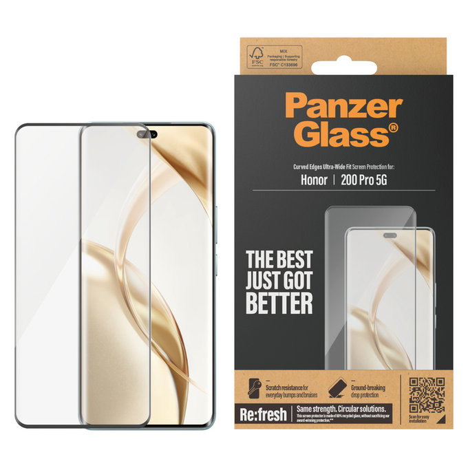 Szkło hartowane Re:Fresh UWF do Honor 200 Pro, Czarne, PanzerGlass