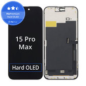 Wyświetlacz Hard OLED dla iPhone 15 Pro Max, Ekran dotykowy z ramką, FixPremium