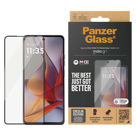 Szkło hartowane UWF do Motorola Moto G75 5G, Czarne, PanzerGlass