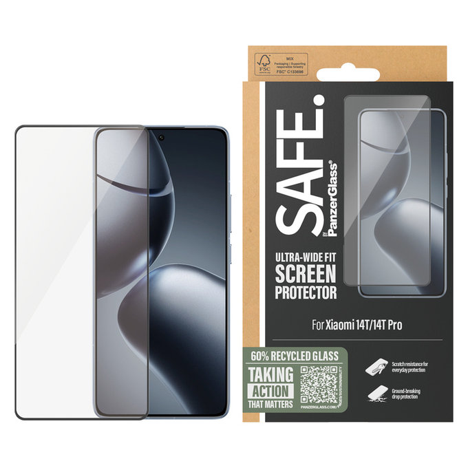 Szkło hartowane UWF do Xiaomi 14T/14T Pro, Czarne, SAFE by PanzerGlass