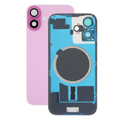 Tylne szkło obudowy z obiektywem aparatu, metalową płytką i magnesami Magsafe do iPhone 16, Różowy, Pink