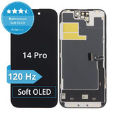Wyświetlacz Soft OLED 120Hz dla iPhone 14 Pro, Ekran dotykowy z ramką, FixPremium