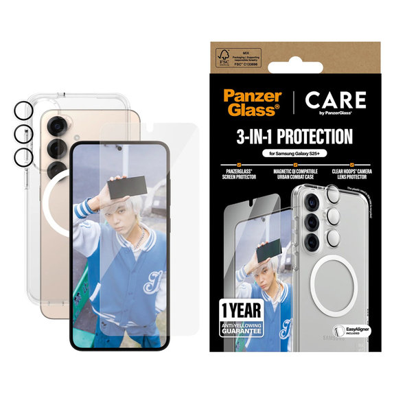 Bundle 3w1 do Samsung Galaxy S25+, PanzerGlass