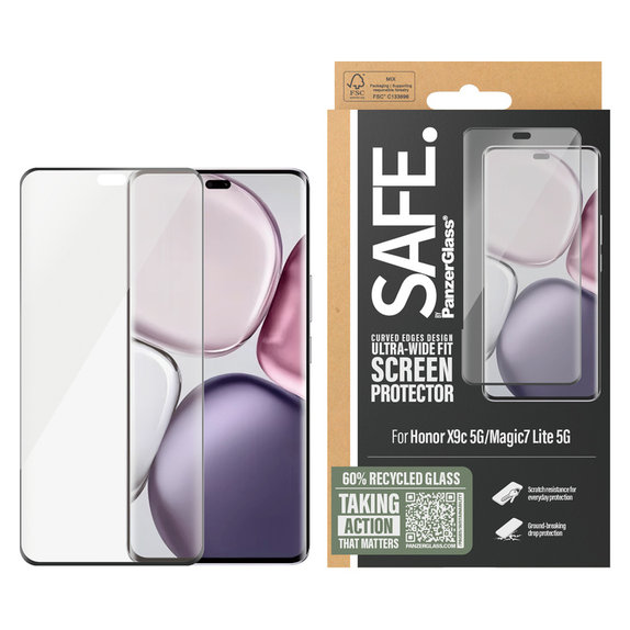 Szkło hartowane UWF do Honor X9c 5G/Magic7 Lite 5G, Czarne, SAFE by PanzerGlass