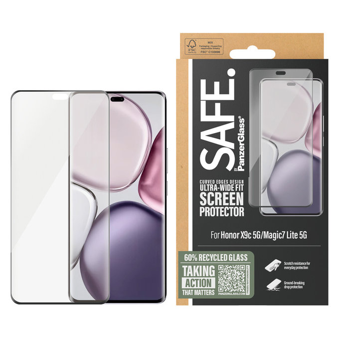 Szkło hartowane UWF do Honor X9c 5G/Magic7 Lite 5G, Czarne, SAFE by PanzerGlass
