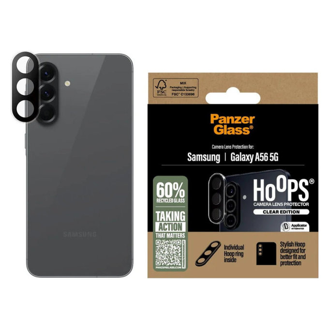 Osłona obiektywu aparatu Hoops do Samsung A56 5G, Przezroczyste, PanzerGlass