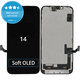 Wyświetlacz Soft OLED dla iPhone 14, Ekran dotykowy z ramką, DIAGNOSTIC