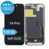 Wyświetlacz Soft OLED dla iPhone 14 Pro, Ekran dotykowy z ramką, DIAGNOSTIC
